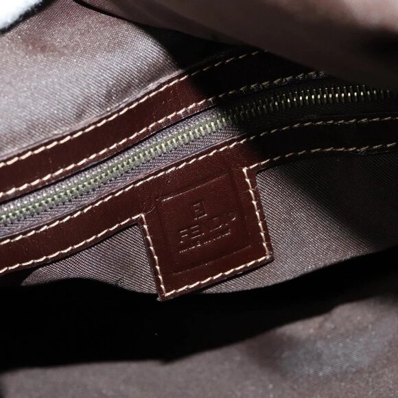 FENDI Zucca Canvas Hand Bag Brown Black gold Auth 124687 - Picture 10 of 16